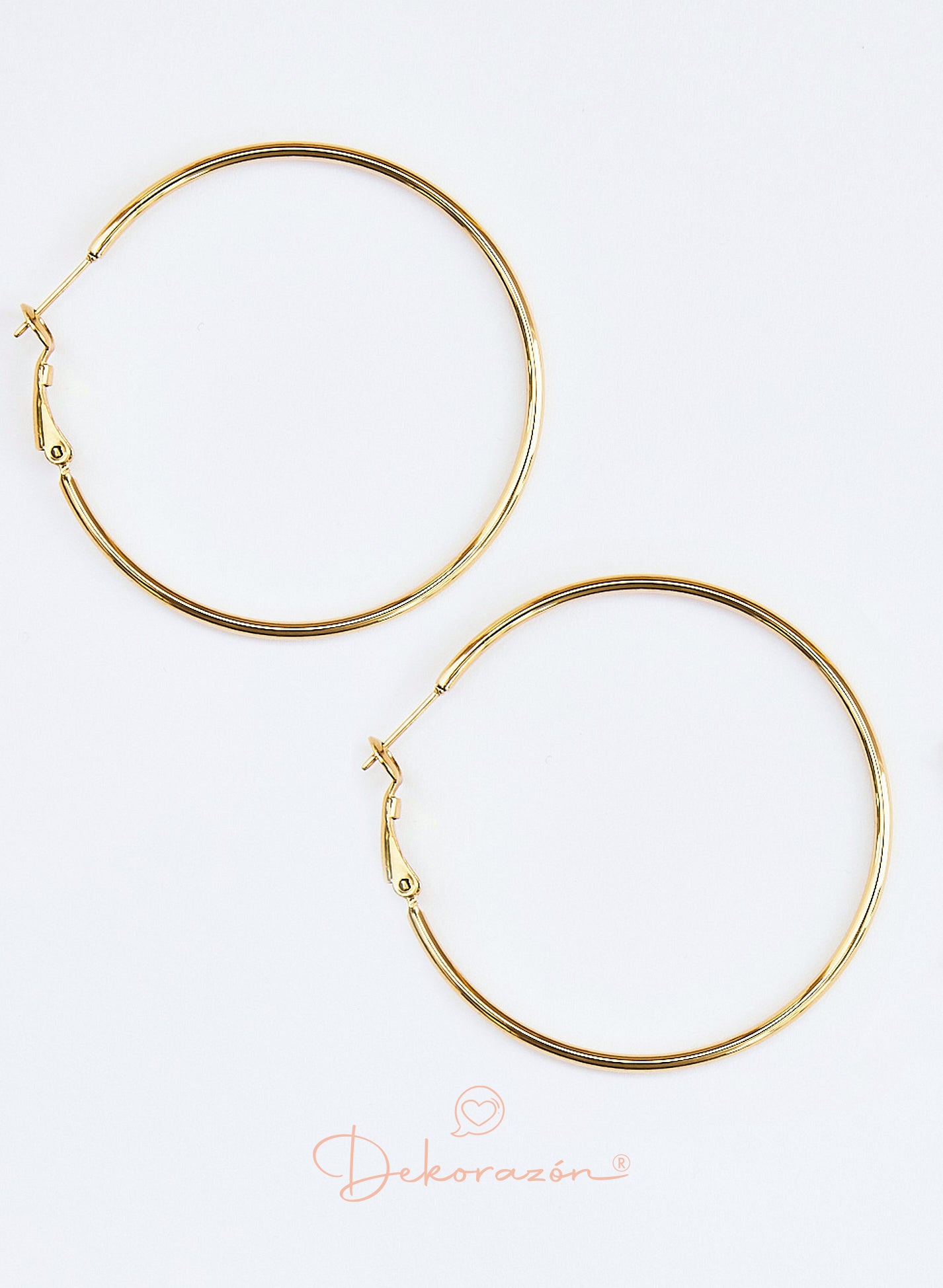PENDIENTES ARO LISO 50 MM DORADO