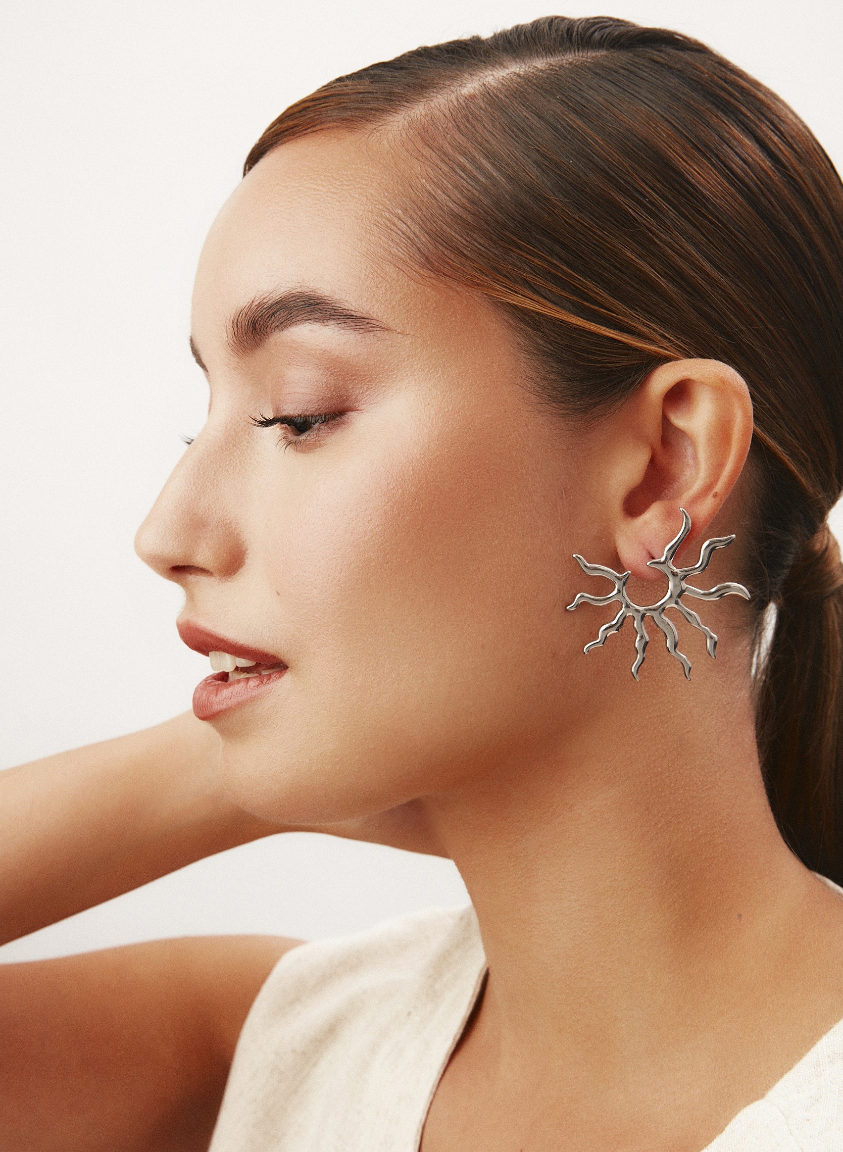 PENDIENTES SUN PLATEADO