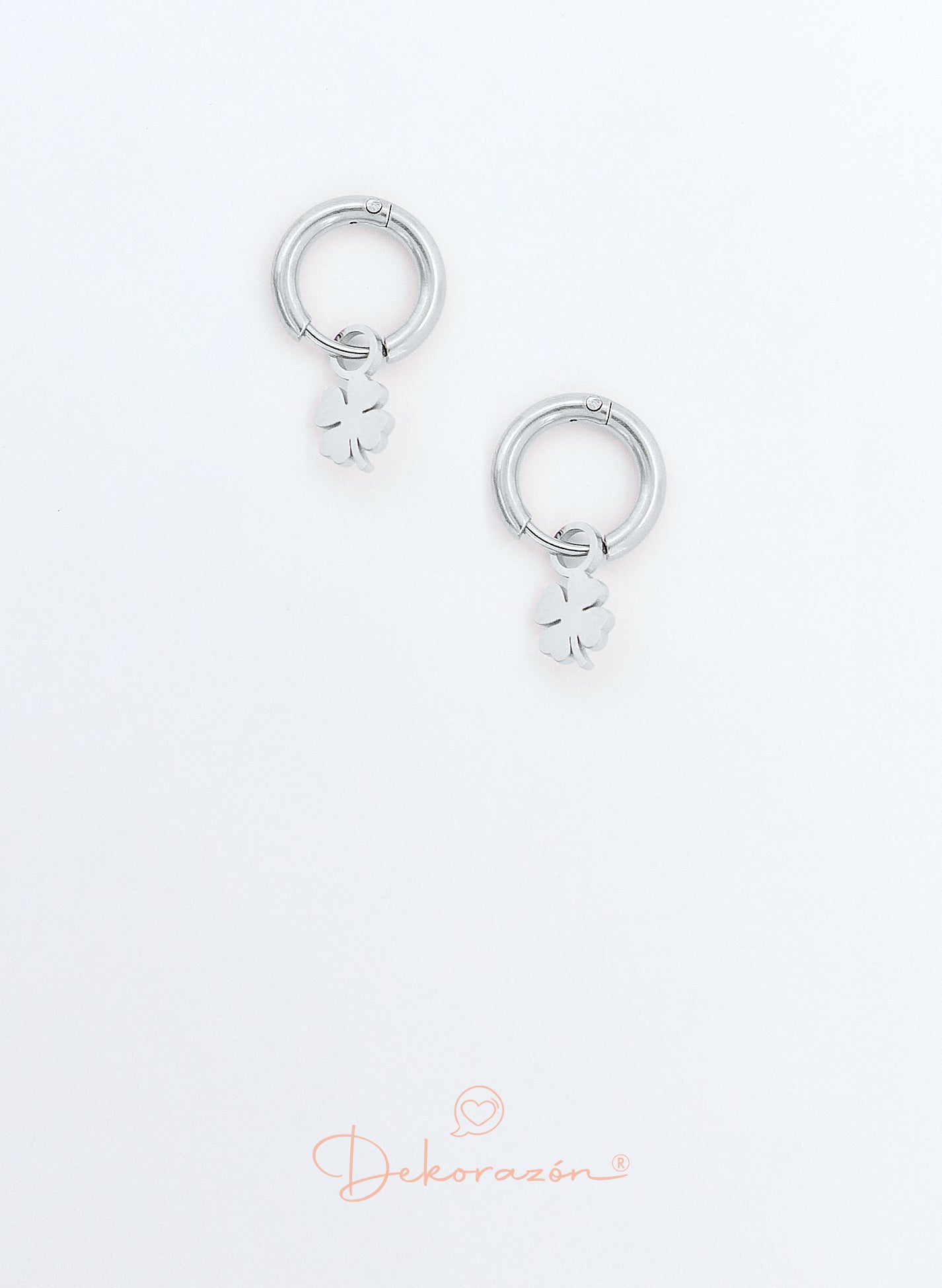 PENDIENTES TREBOL PLATEADO