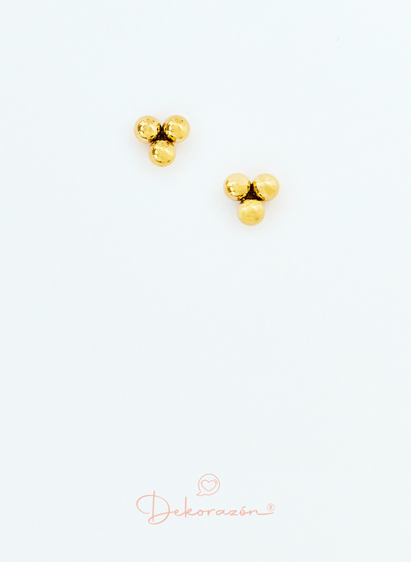 PENDIENTES TRES ESFERAS DORADO