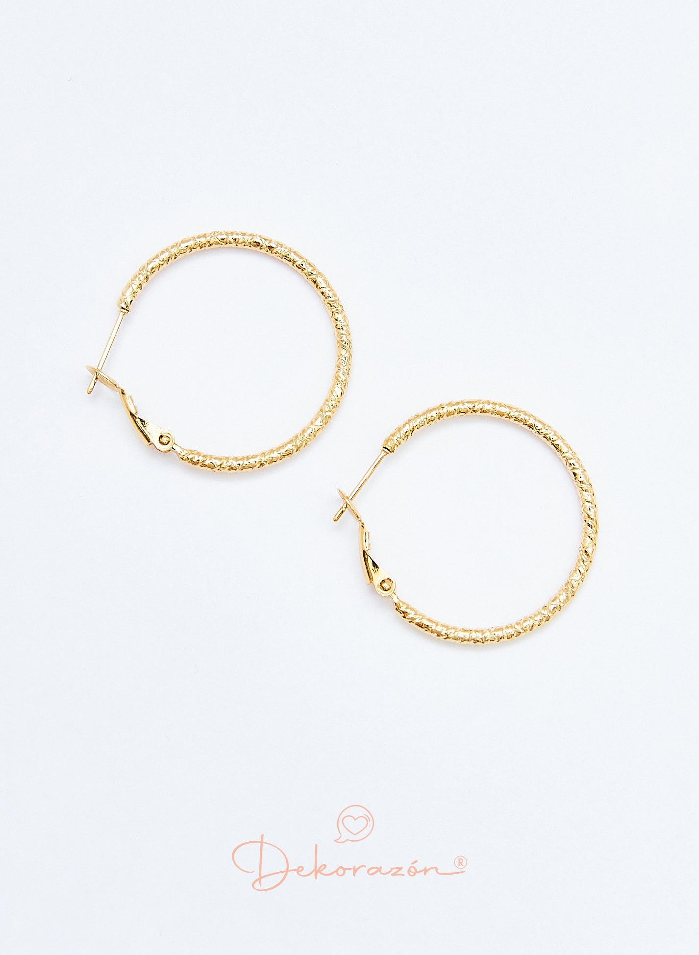 PENDIENTES ARO 40 MM TROQUELADO DORADO