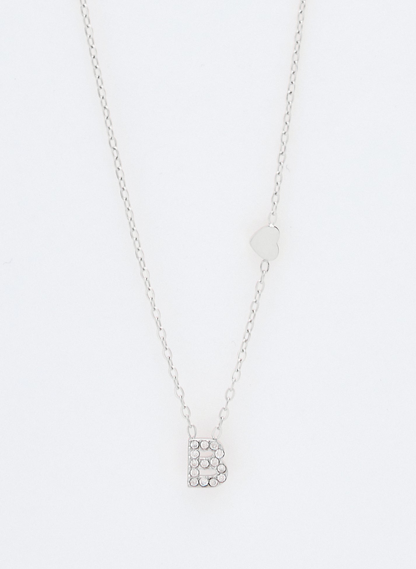 COLLAR INICIAL PLATEADO ABALORIOS