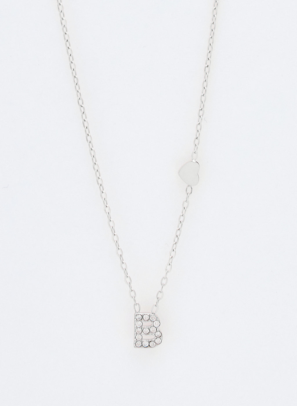 COLLAR INICIAL PLATEADO ABALORIOS