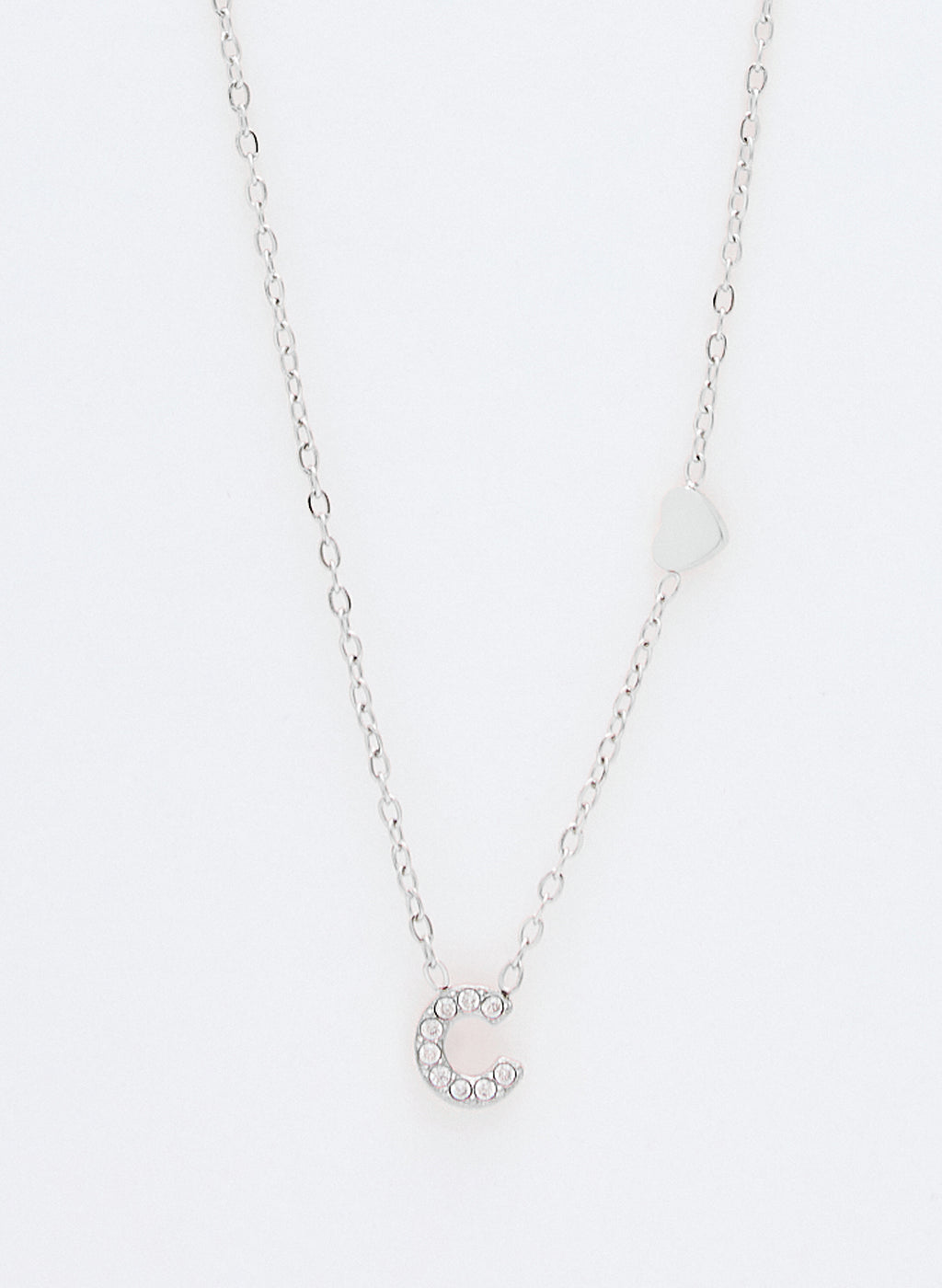 COLLAR INICIAL PLATEADO ABALORIOS