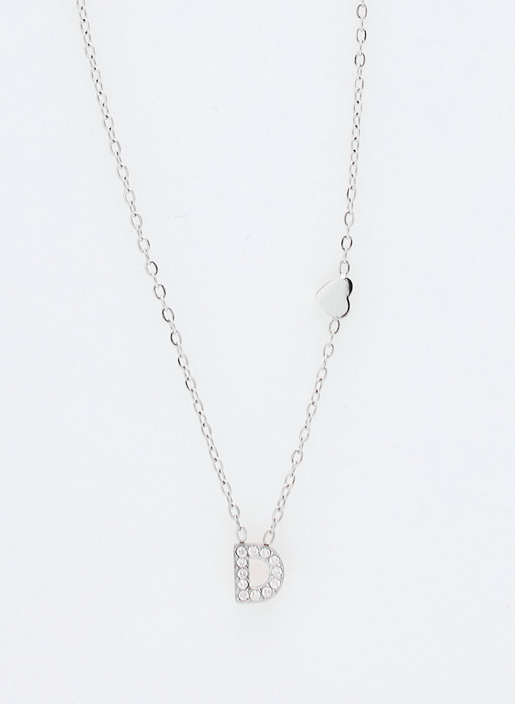 COLLAR INICIAL PLATEADO ABALORIOS
