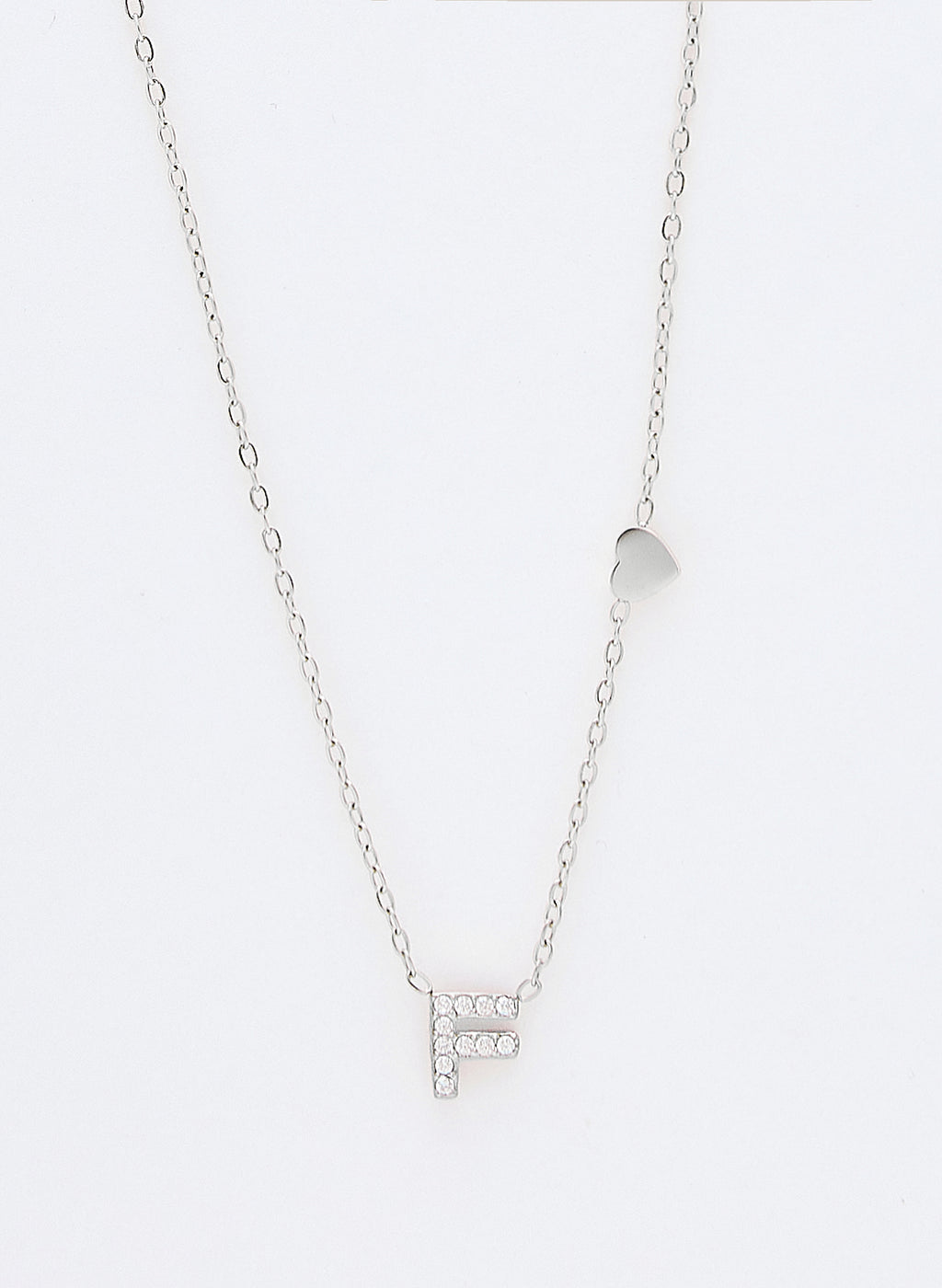 COLLAR INICIAL PLATEADO ABALORIOS