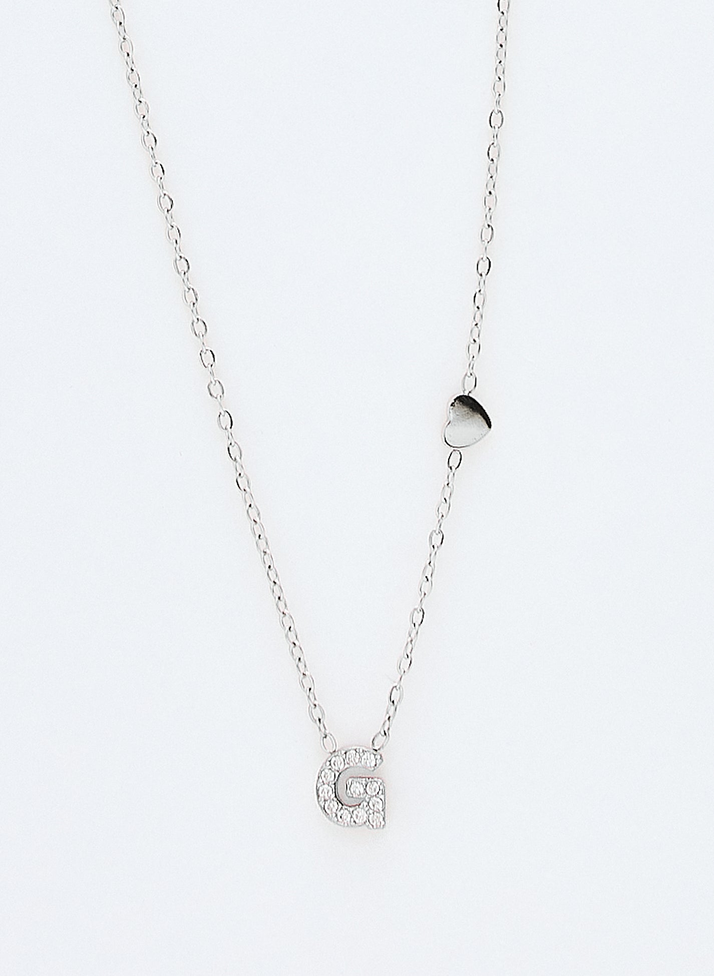 COLLAR INICIAL PLATEADO ABALORIOS