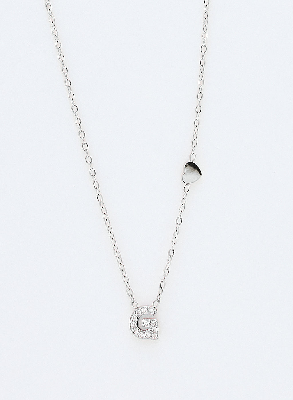 COLLAR INICIAL PLATEADO ABALORIOS