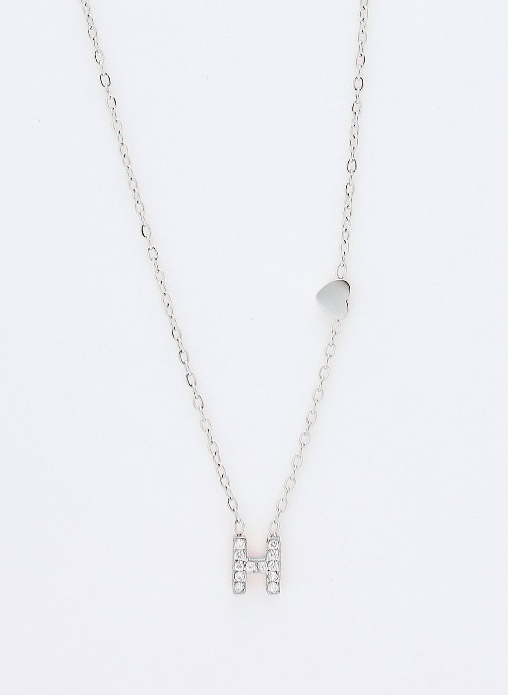 COLLAR INICIAL PLATEADO ABALORIOS