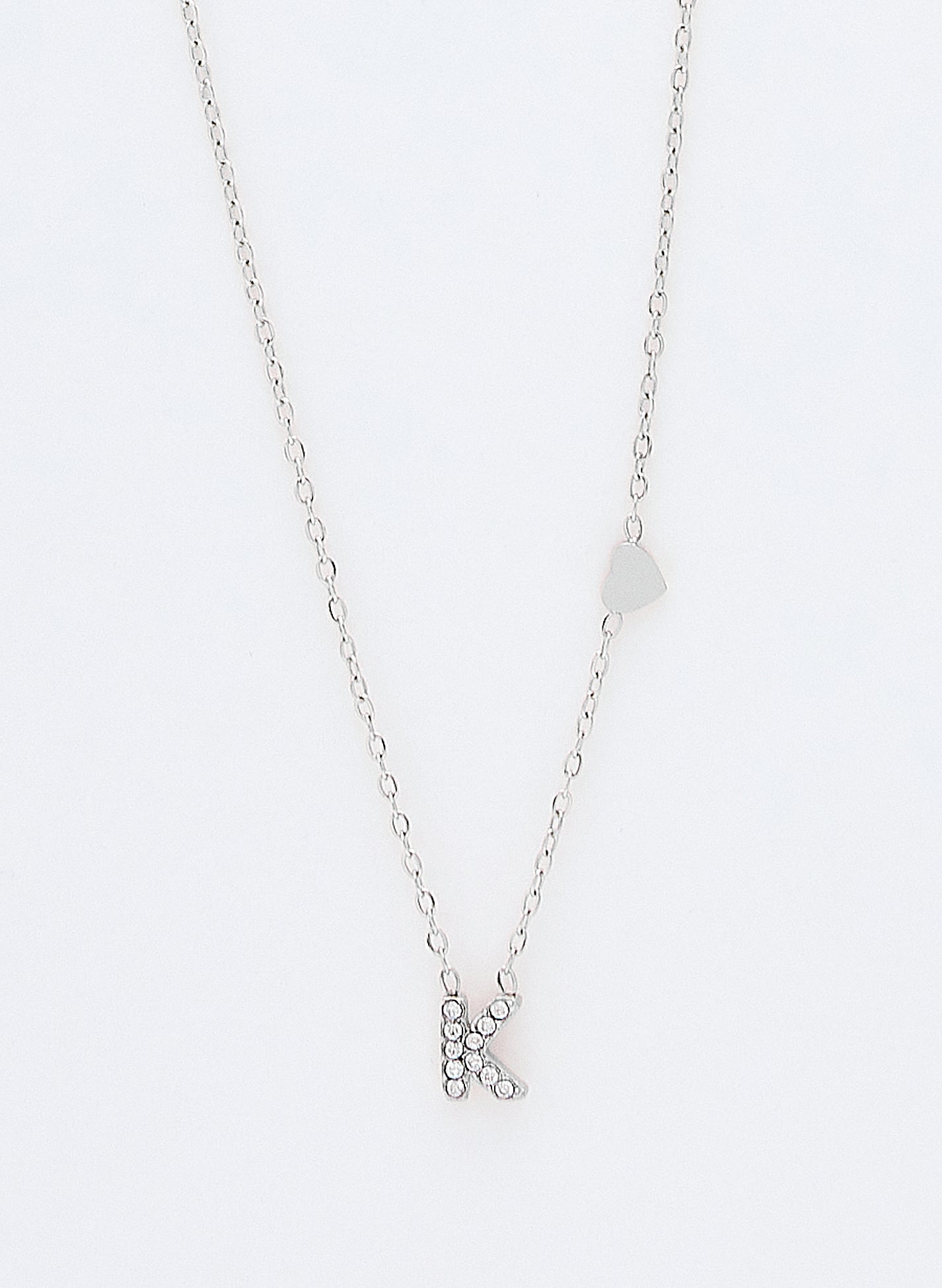 COLLAR INICIAL PLATEADO ABALORIOS