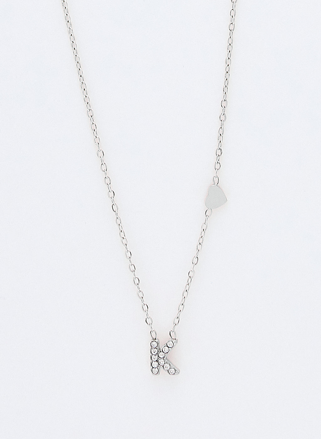 COLLAR INICIAL PLATEADO ABALORIOS