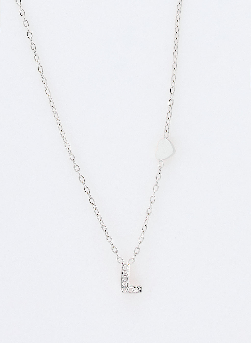COLLAR INICIAL PLATEADO ABALORIOS