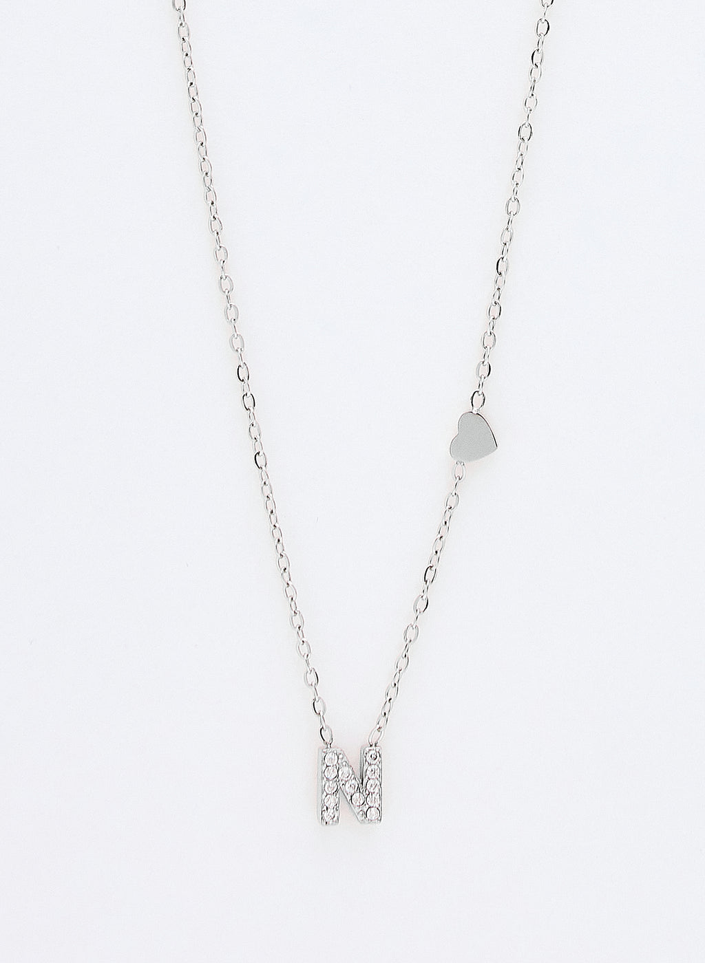 COLLAR INICIAL PLATEADO ABALORIOS
