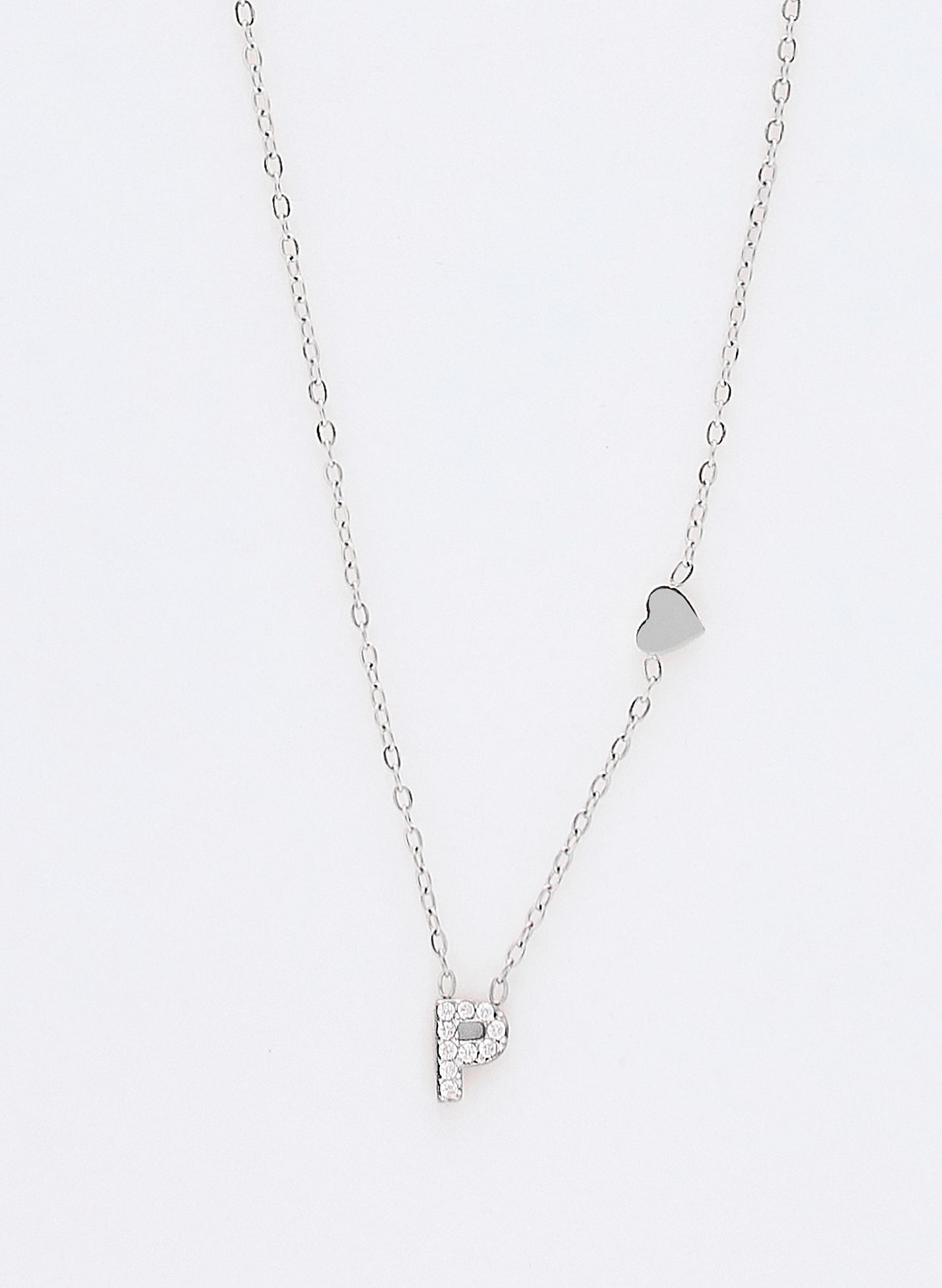 COLLAR INICIAL PLATEADO ABALORIOS