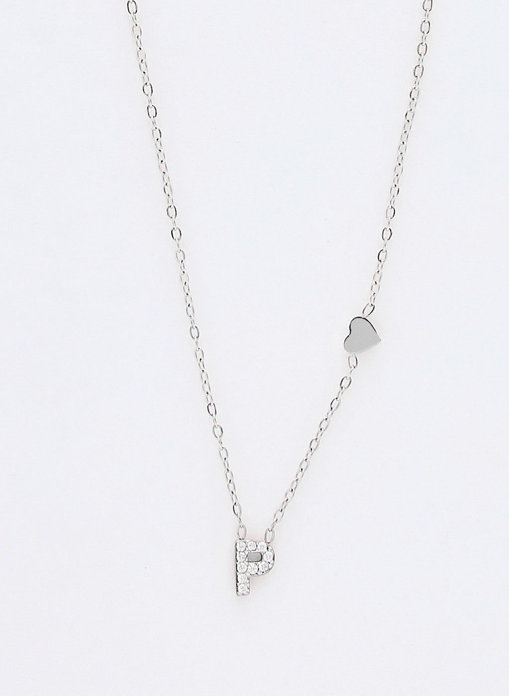 COLLAR INICIAL PLATEADO ABALORIOS