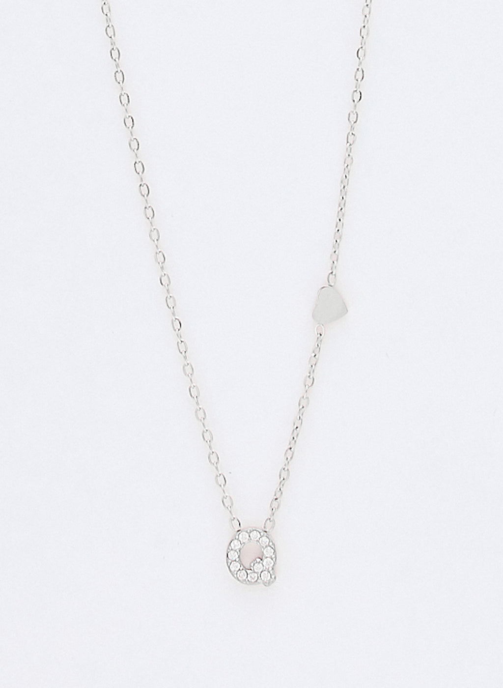 COLLAR INICIAL PLATEADO ABALORIOS