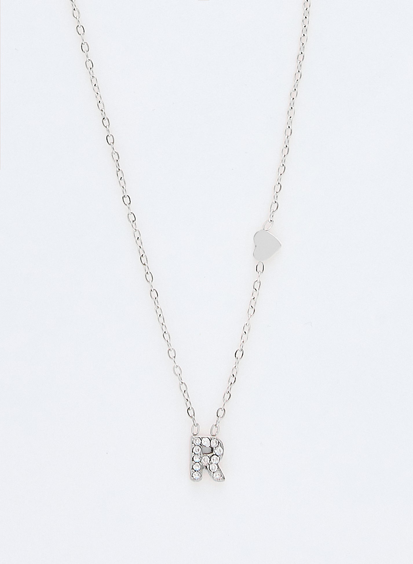 COLLAR INICIAL PLATEADO ABALORIOS