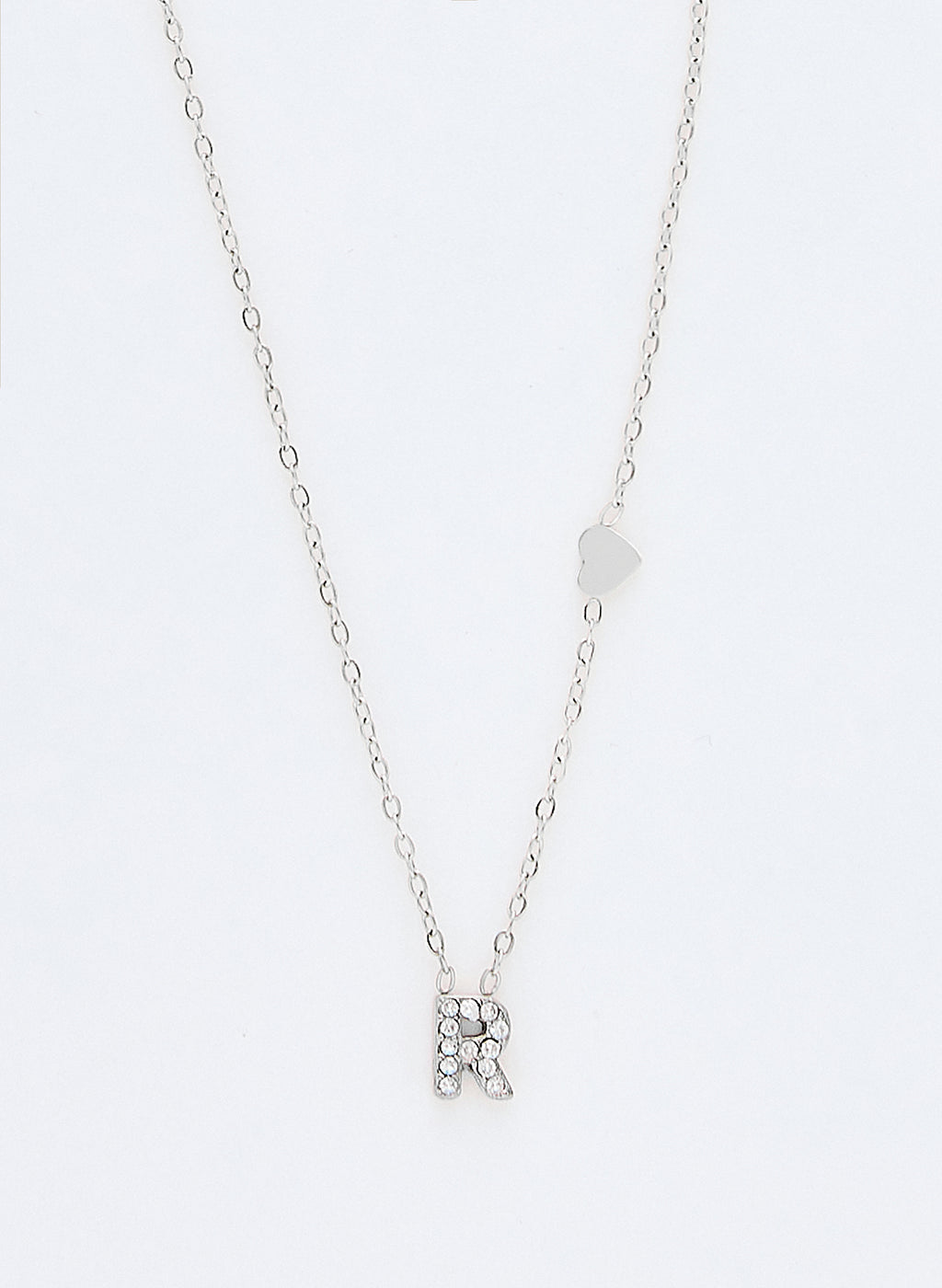 COLLAR INICIAL PLATEADO ABALORIOS
