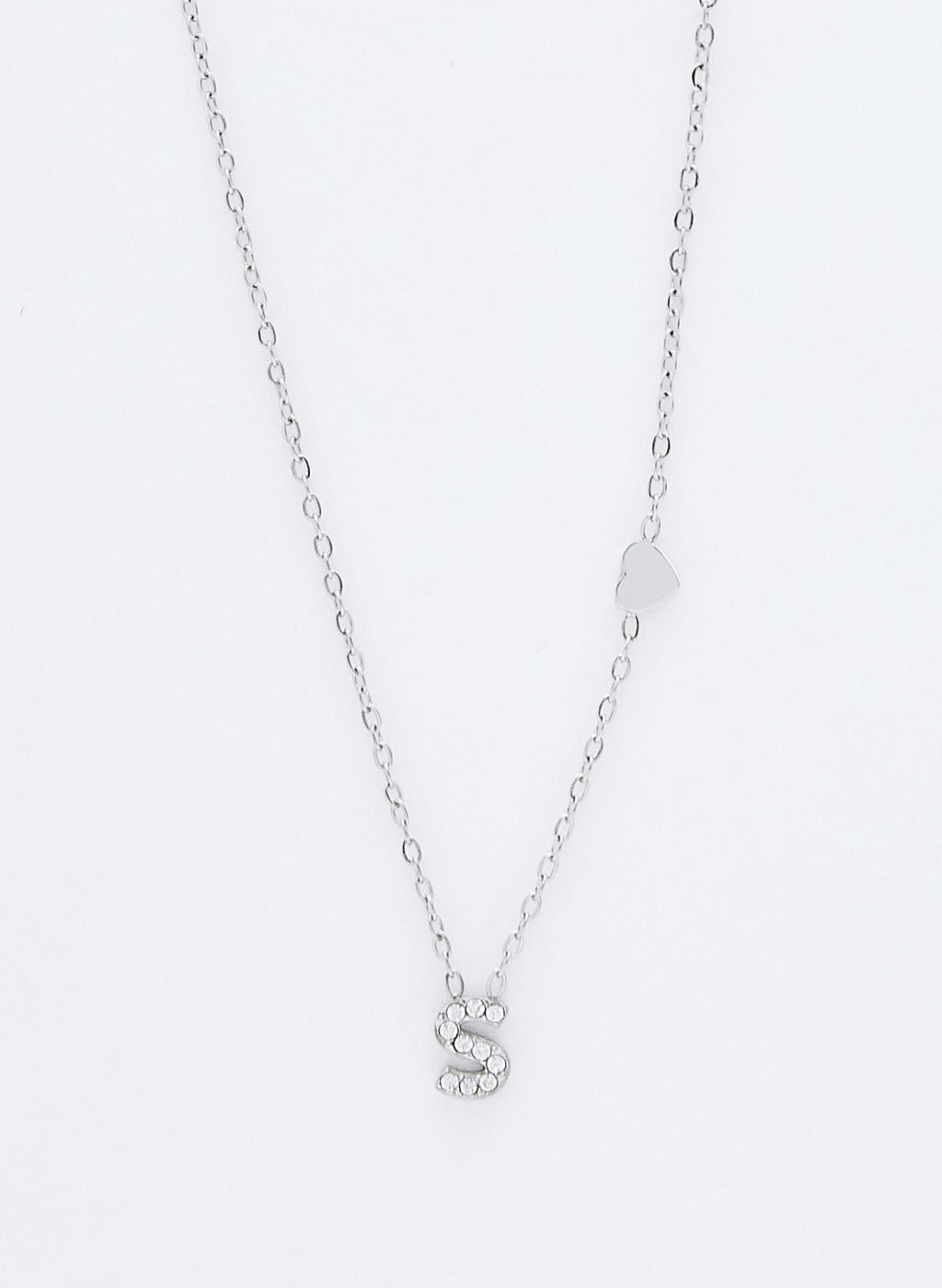 COLLAR INICIAL PLATEADO ABALORIOS