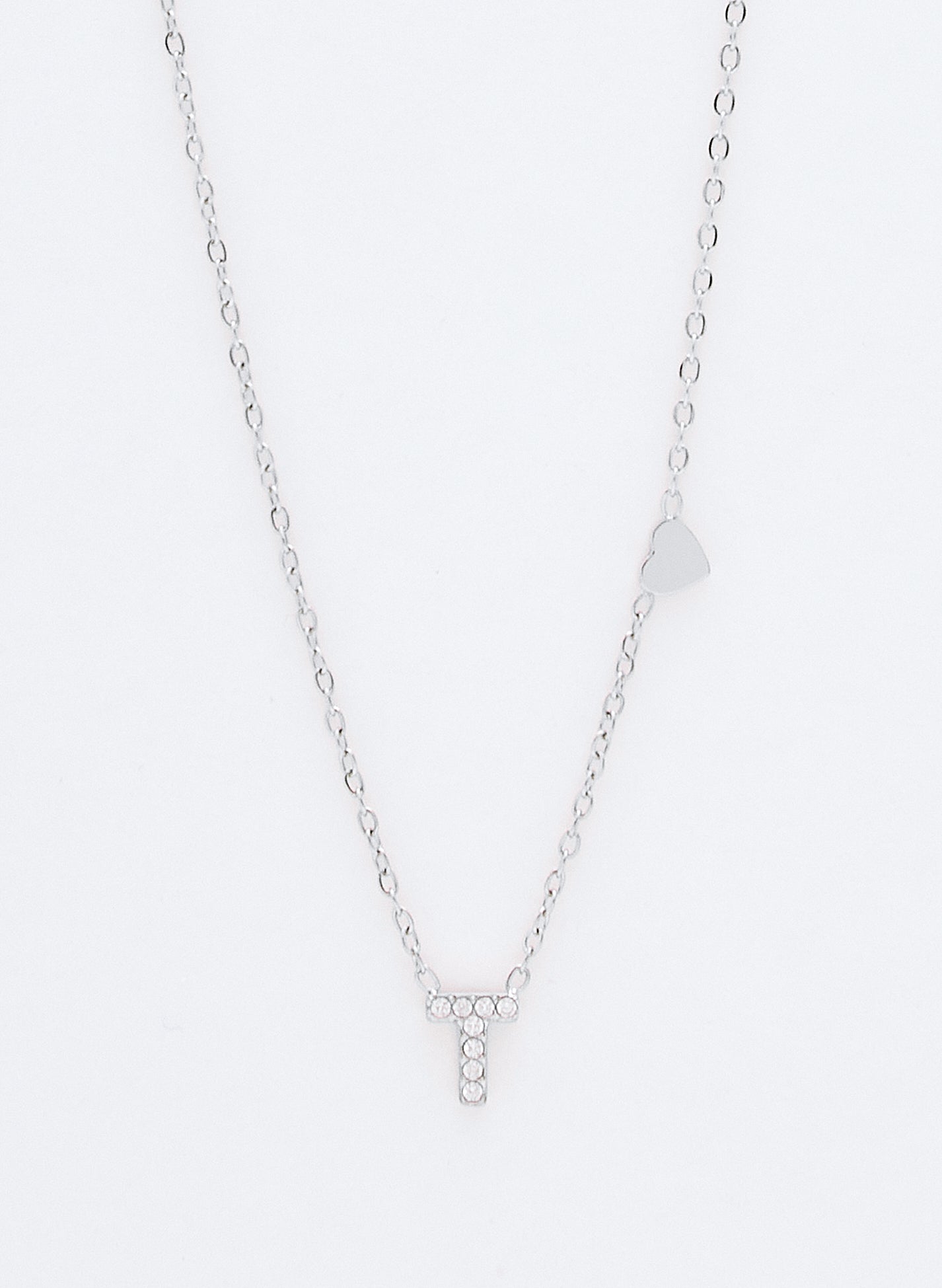 COLLAR INICIAL PLATEADO ABALORIOS
