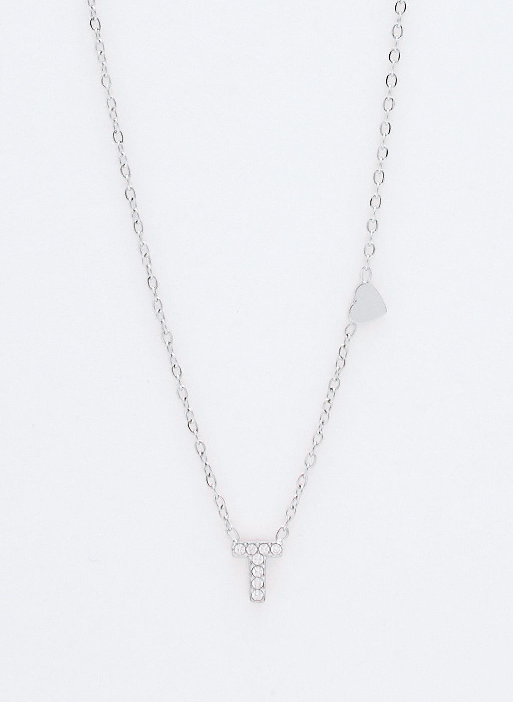 COLLAR INICIAL PLATEADO ABALORIOS