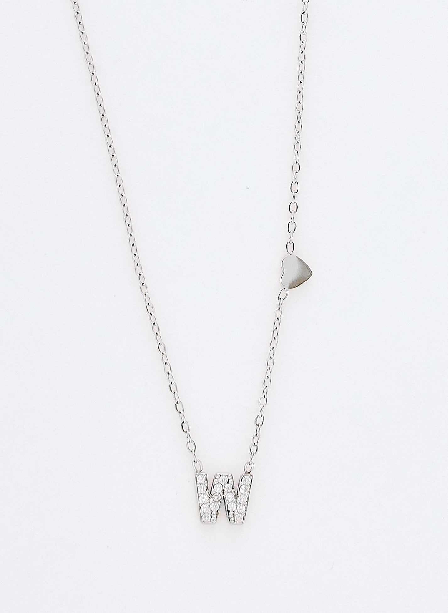 COLLAR INICIAL PLATEADO ABALORIOS