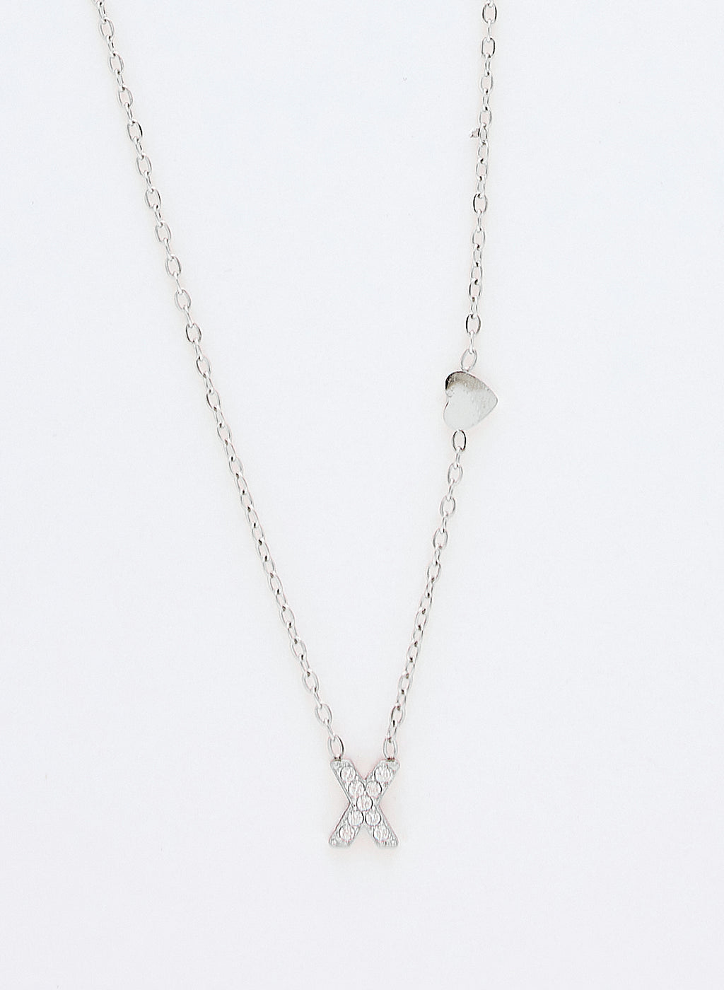 COLLAR INICIAL PLATEADO ABALORIOS