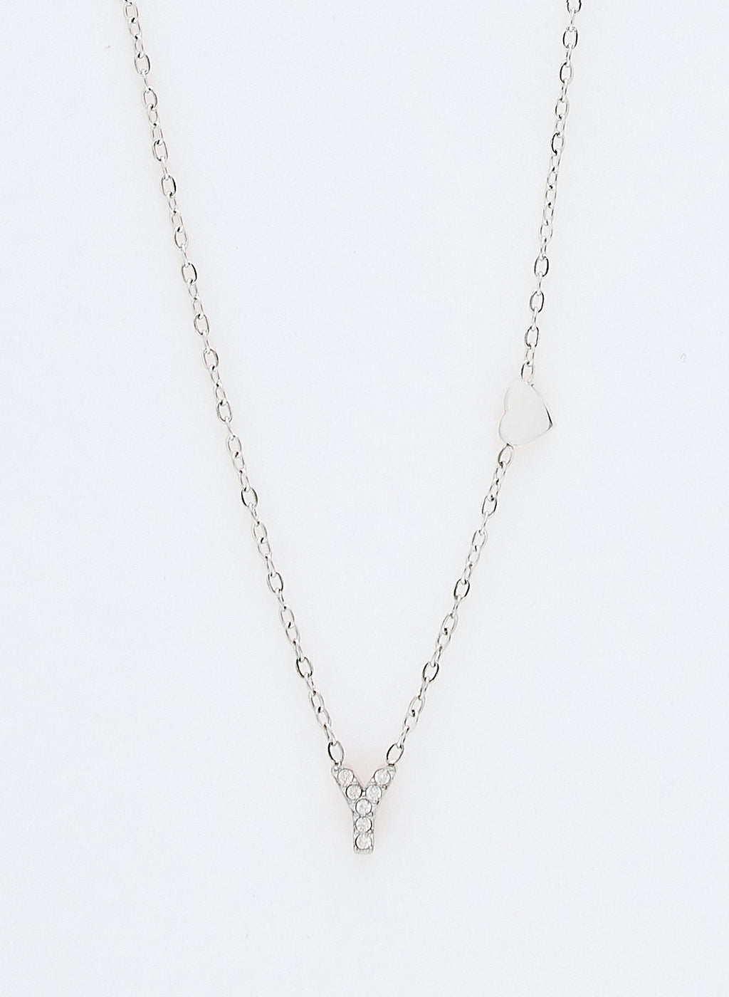 COLLAR INICIAL PLATEADO ABALORIOS