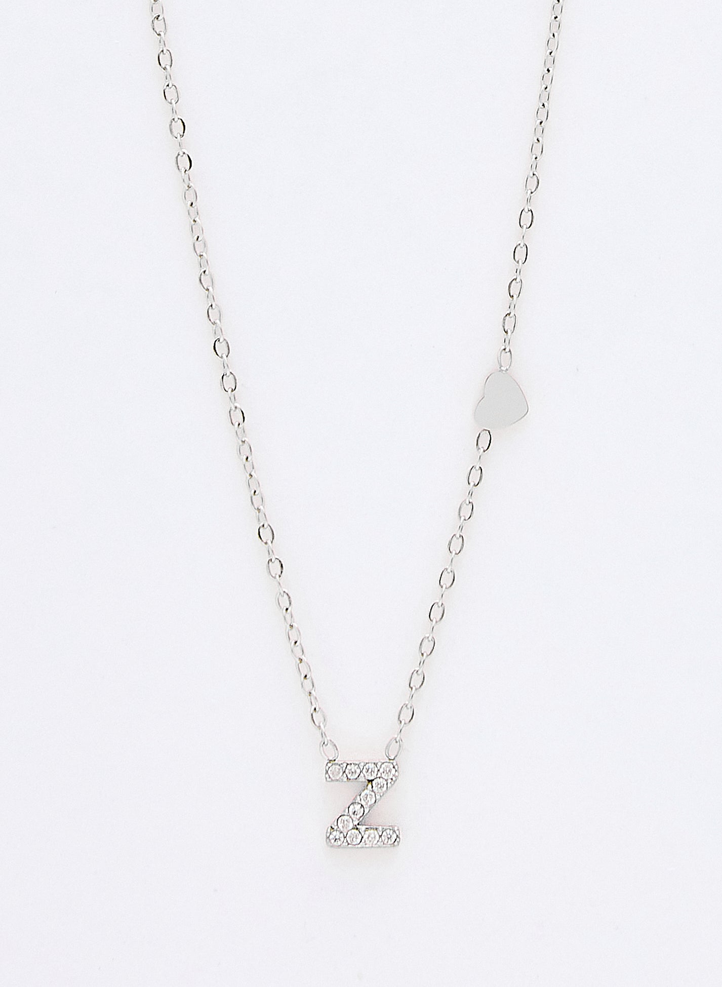 COLLAR INICIAL PLATEADO ABALORIOS