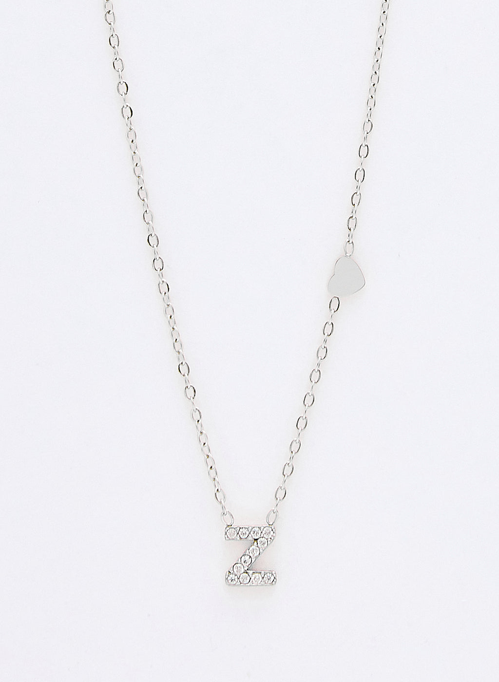 COLLAR INICIAL PLATEADO ABALORIOS