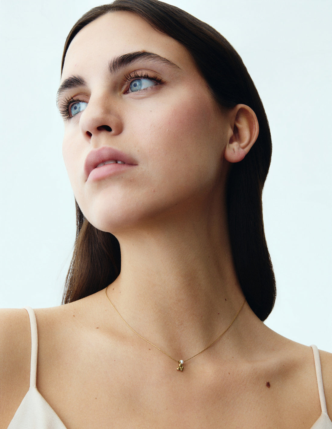 COLLAR CELESTE DORADO