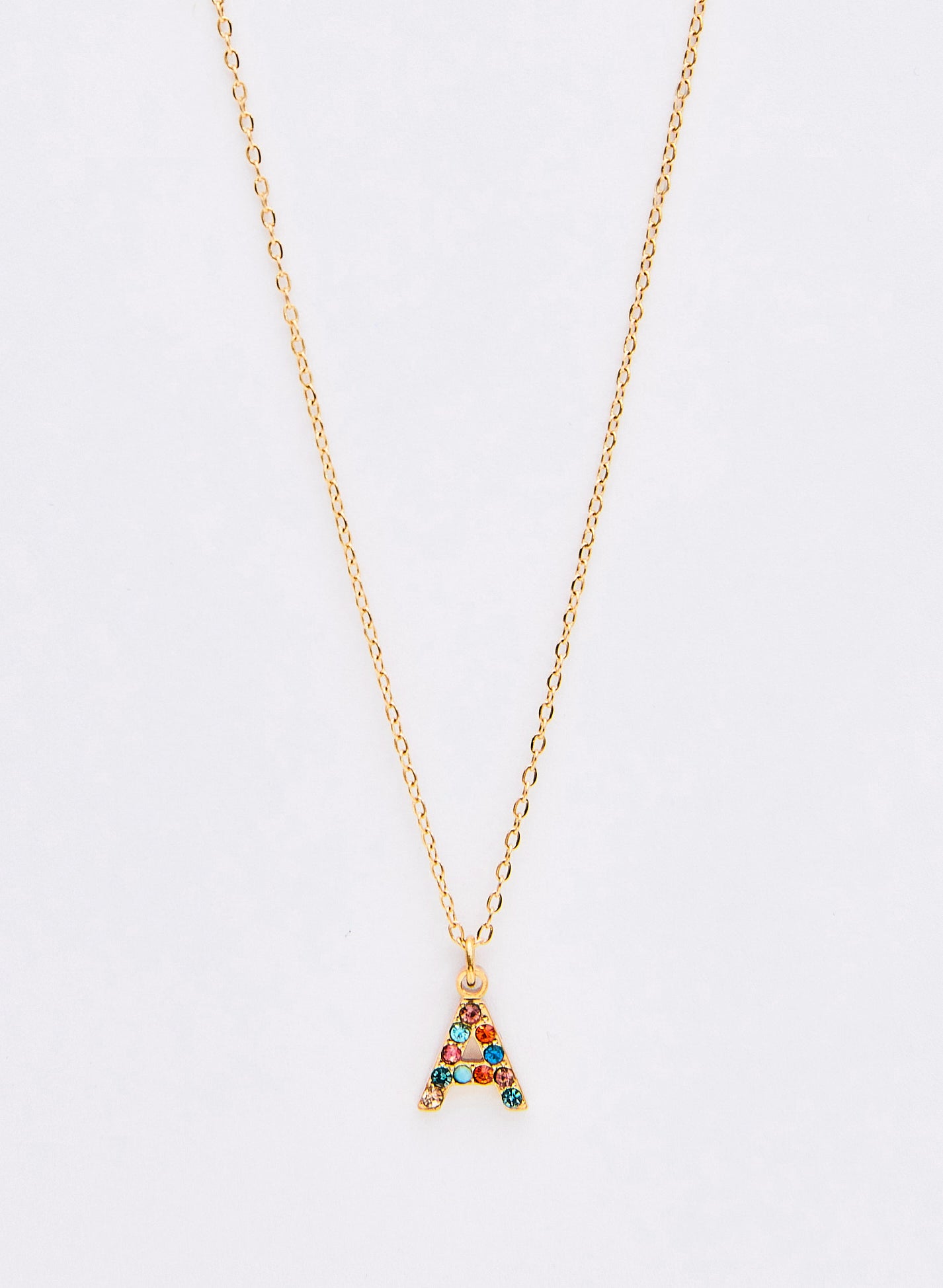COLLAR INICIAL DORADO ABALORIOS MULTICOLOR