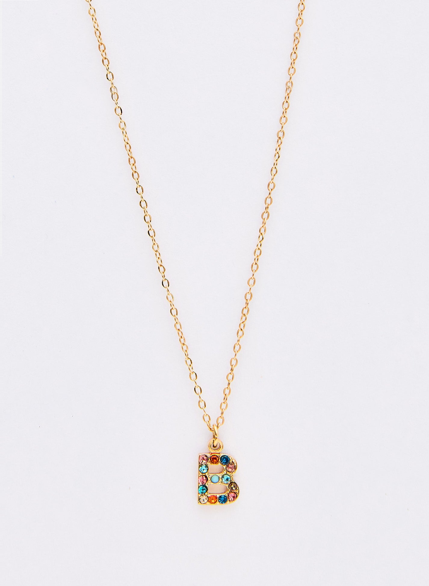 COLLAR INICIAL DORADO ABALORIOS MULTICOLOR
