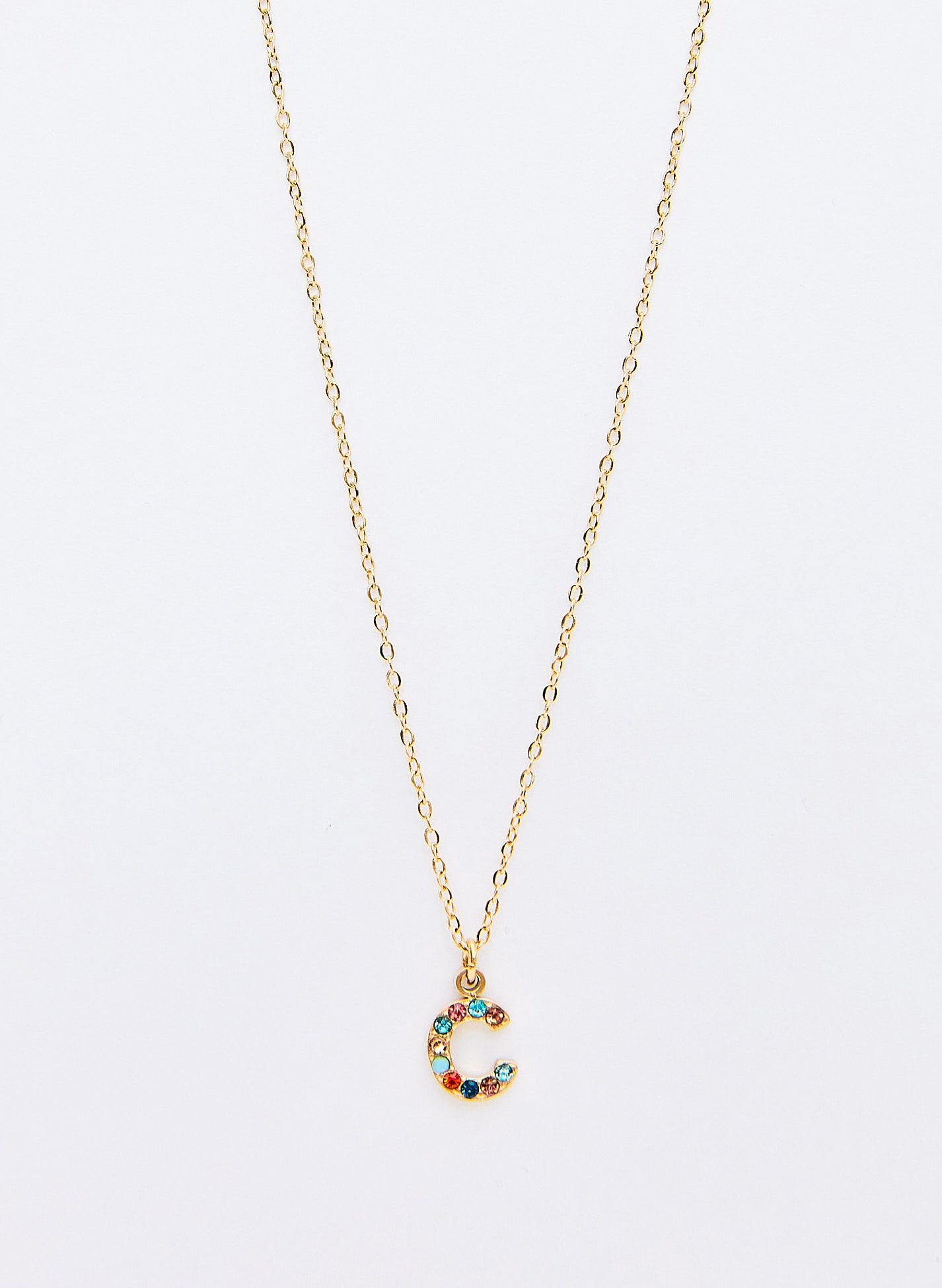 COLLAR INICIAL DORADO ABALORIOS MULTICOLOR