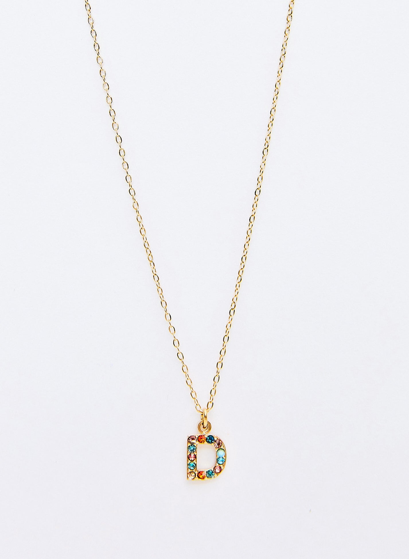 COLLAR INICIAL DORADO ABALORIOS MULTICOLOR