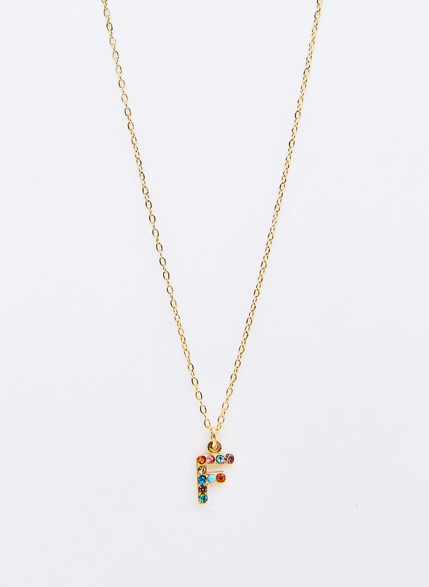 COLLAR INICIAL DORADO ABALORIOS MULTICOLOR