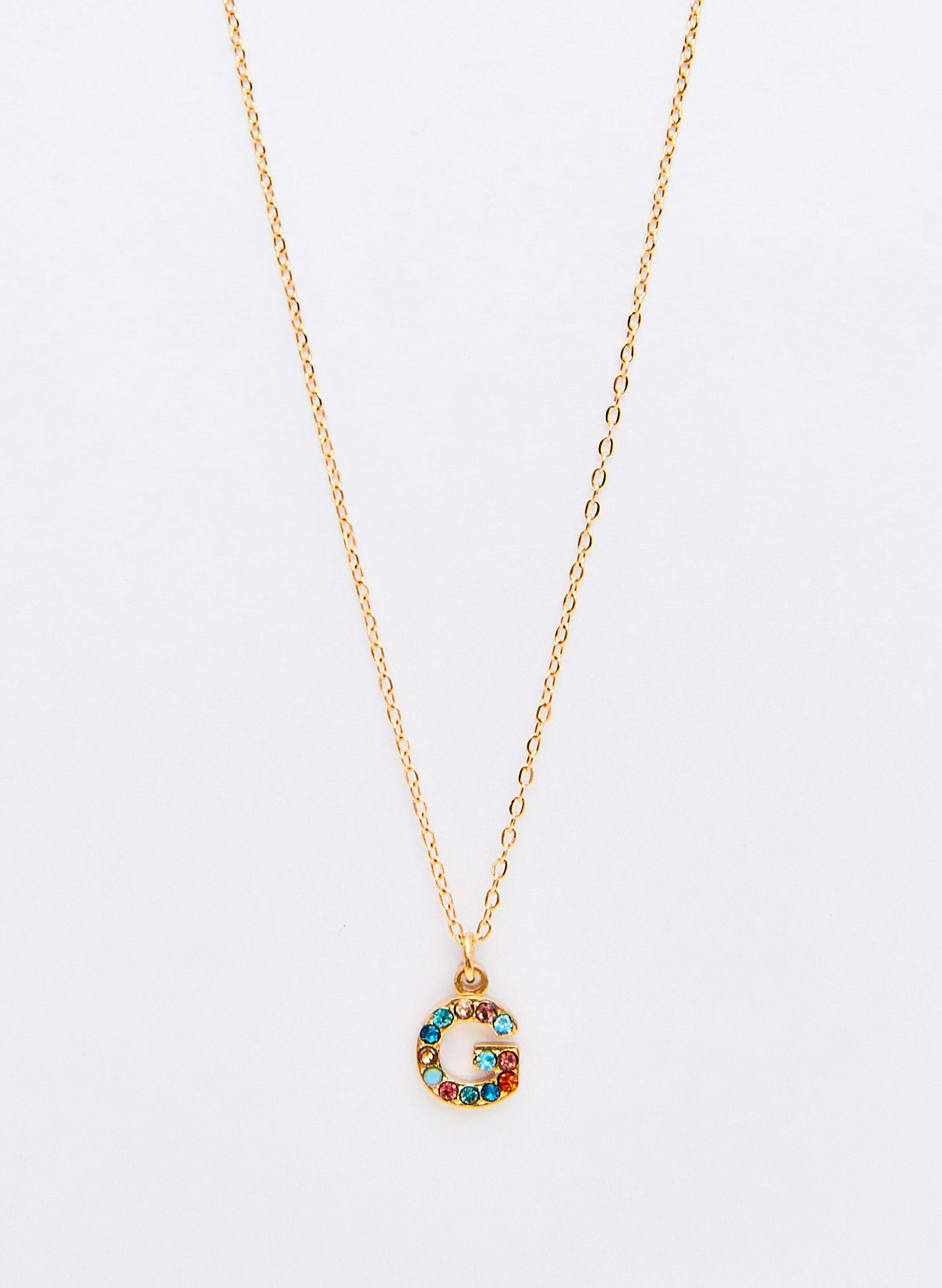 COLLAR INICIAL DORADO ABALORIOS MULTICOLOR