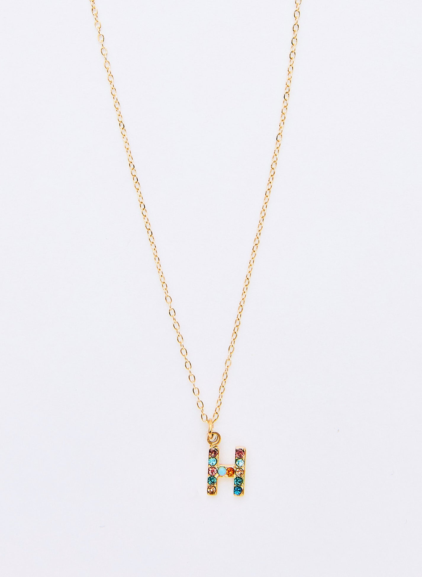 COLLAR INICIAL DORADO ABALORIOS MULTICOLOR