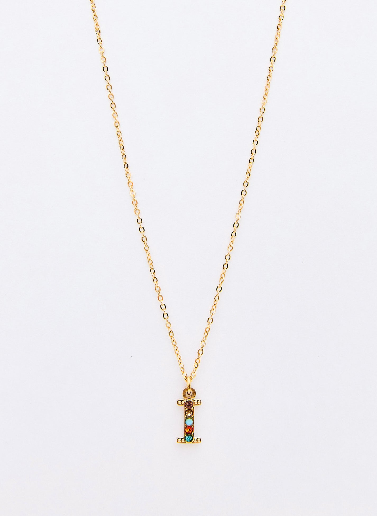 COLLAR INICIAL DORADO ABALORIOS MULTICOLOR