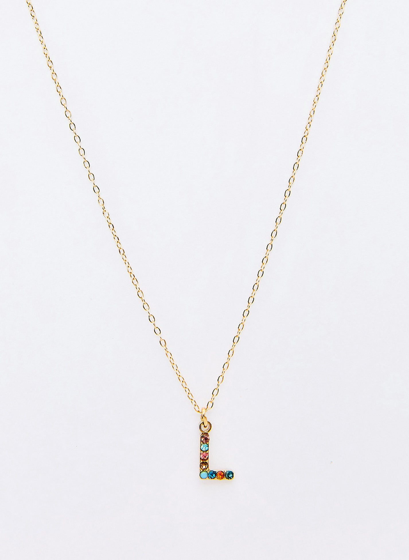 COLLAR INICIAL DORADO ABALORIOS MULTICOLOR