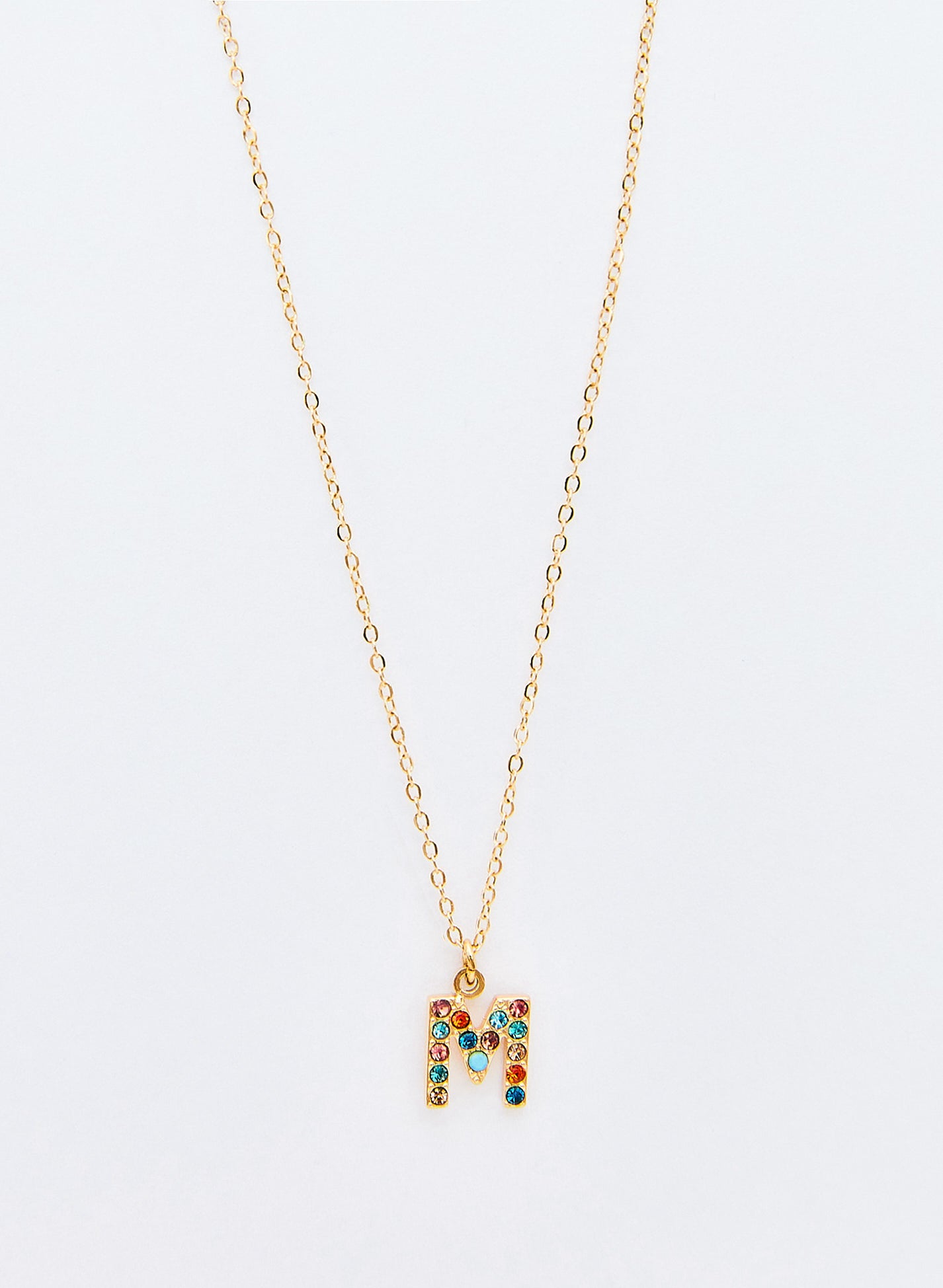 COLLAR INICIAL DORADO ABALORIOS MULTICOLOR