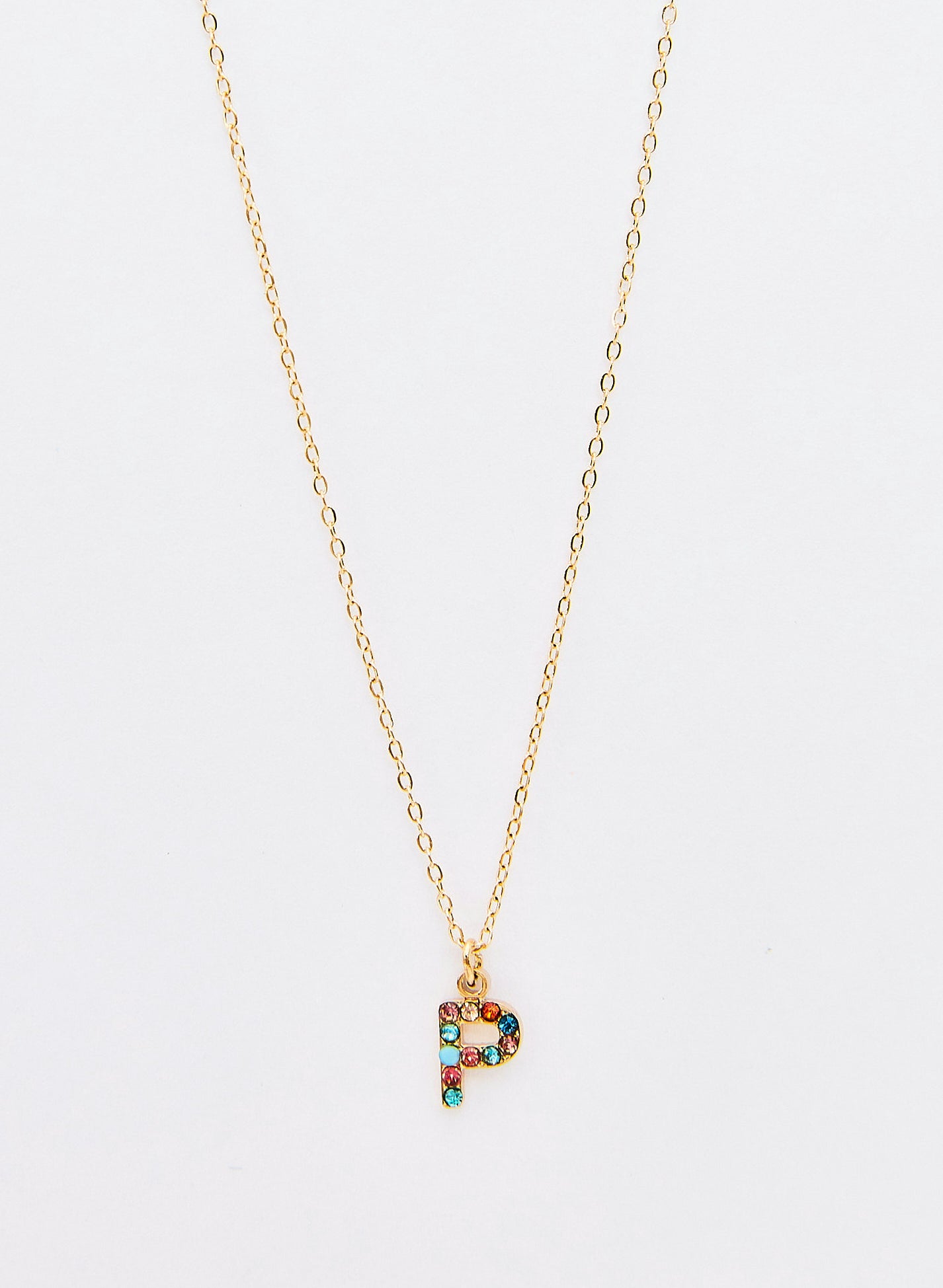 COLLAR INICIAL DORADO ABALORIOS MULTICOLOR