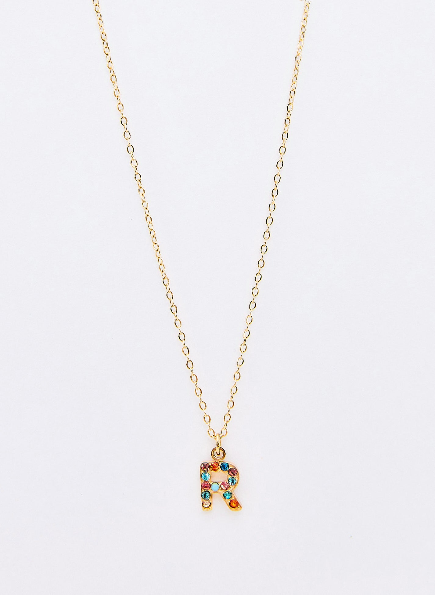 COLLAR INICIAL DORADO ABALORIOS MULTICOLOR