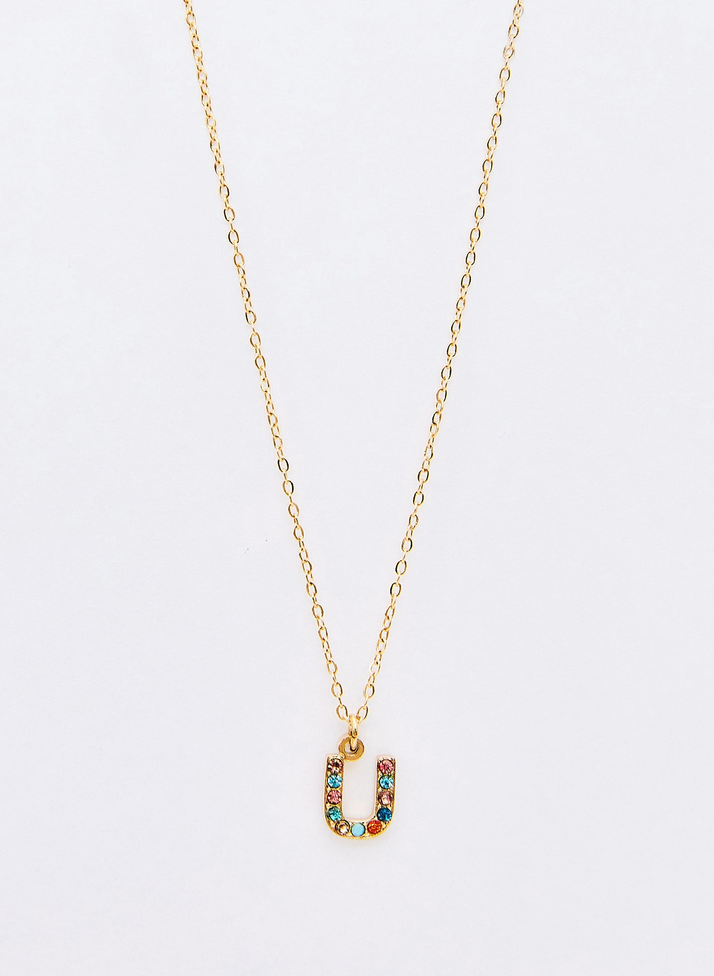 COLLAR INICIAL DORADO ABALORIOS MULTICOLOR