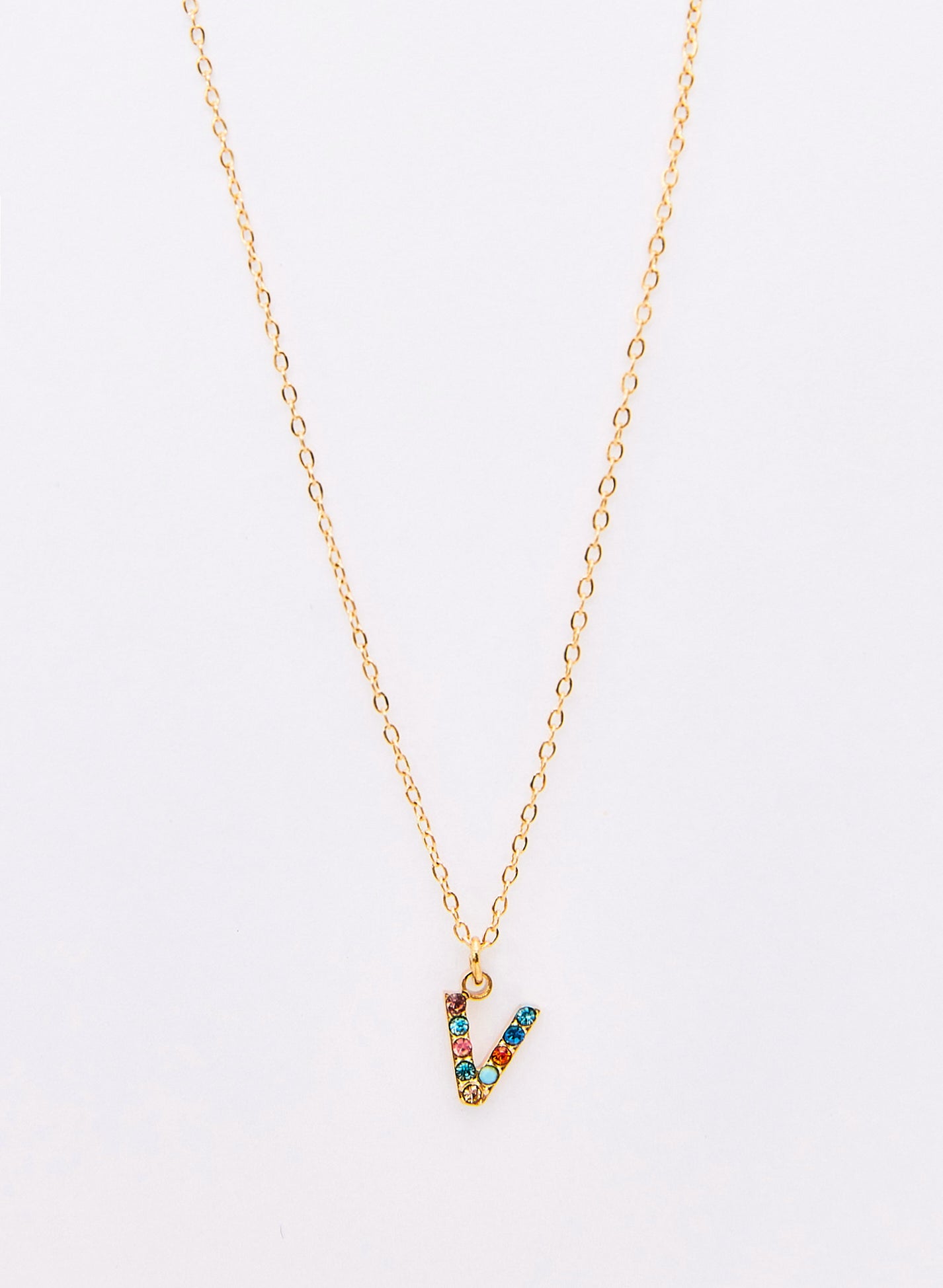 COLLAR INICIAL DORADO ABALORIOS MULTICOLOR