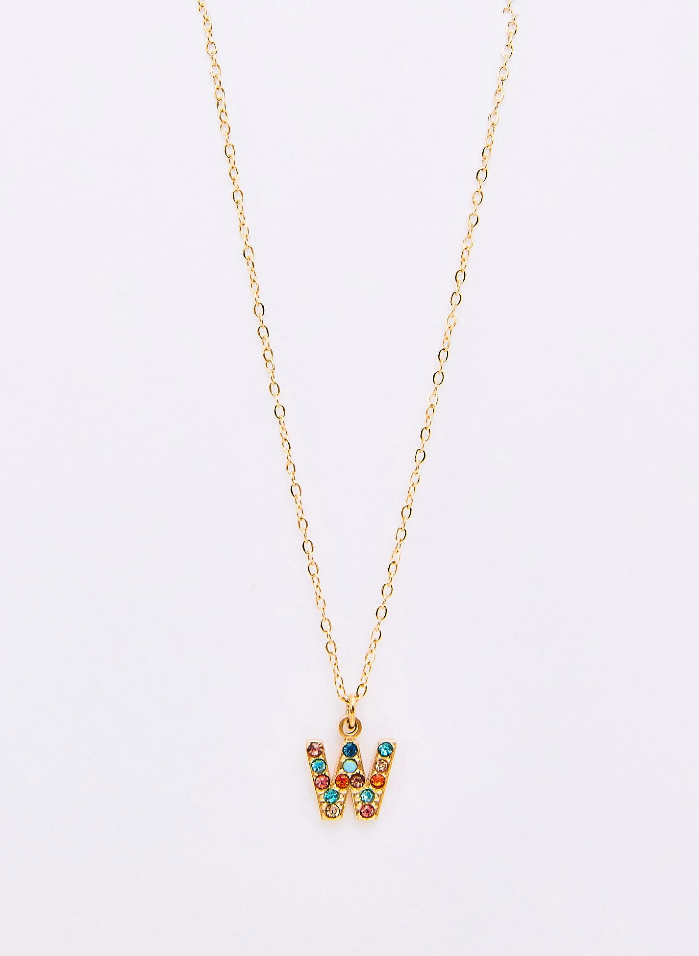 COLLAR INICIAL DORADO ABALORIOS MULTICOLOR