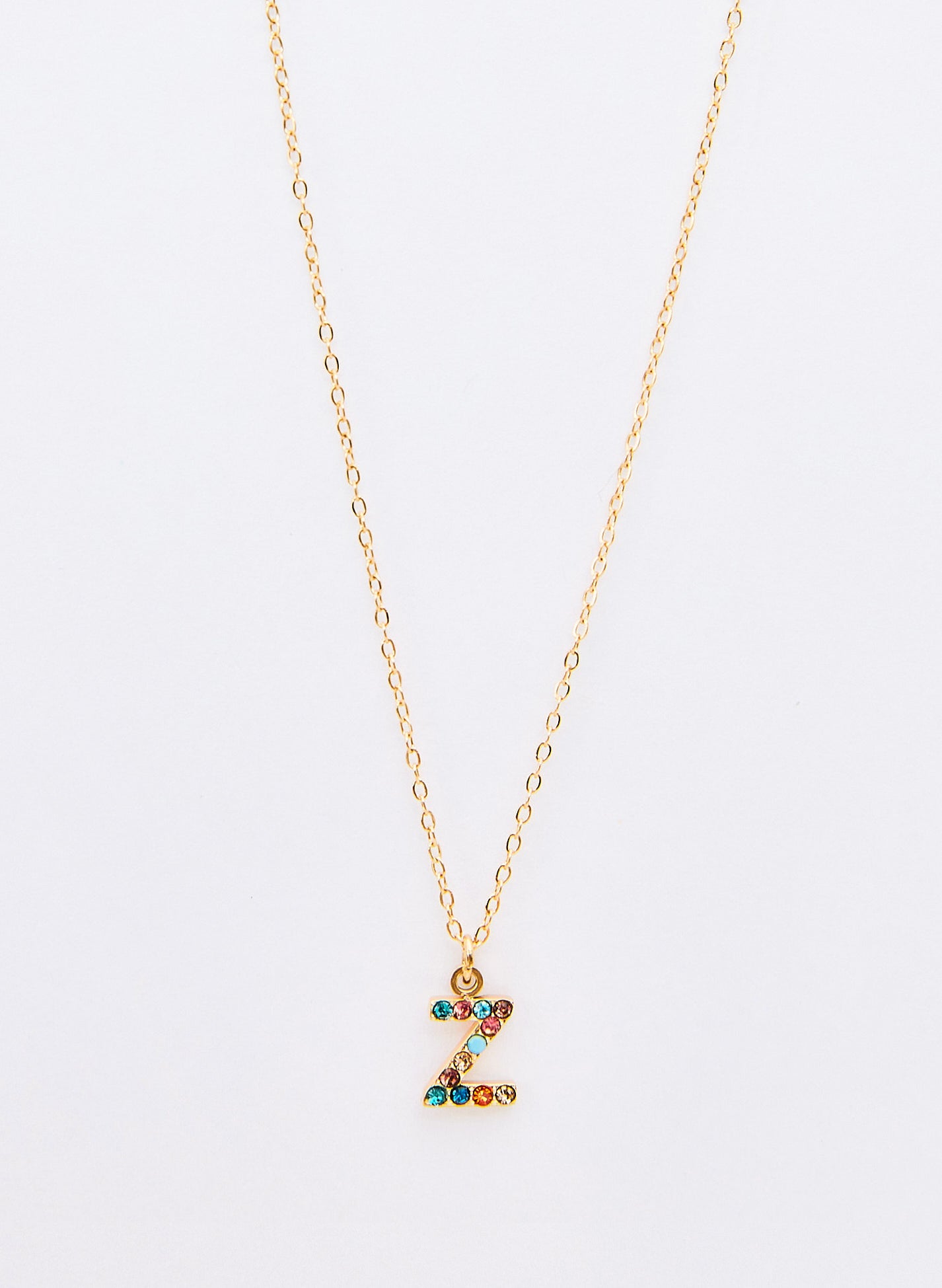 COLLAR INICIAL DORADO ABALORIOS MULTICOLOR