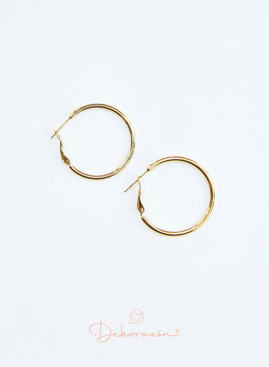 PENDIENTES ARO LISO 30 MM DORADO