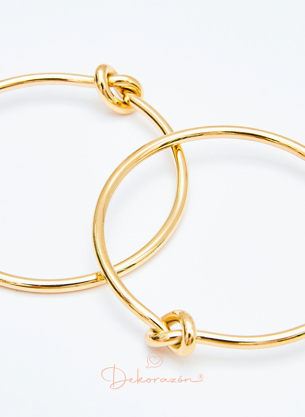 PENDIENTES ARO 40 MM NUDO DORADO