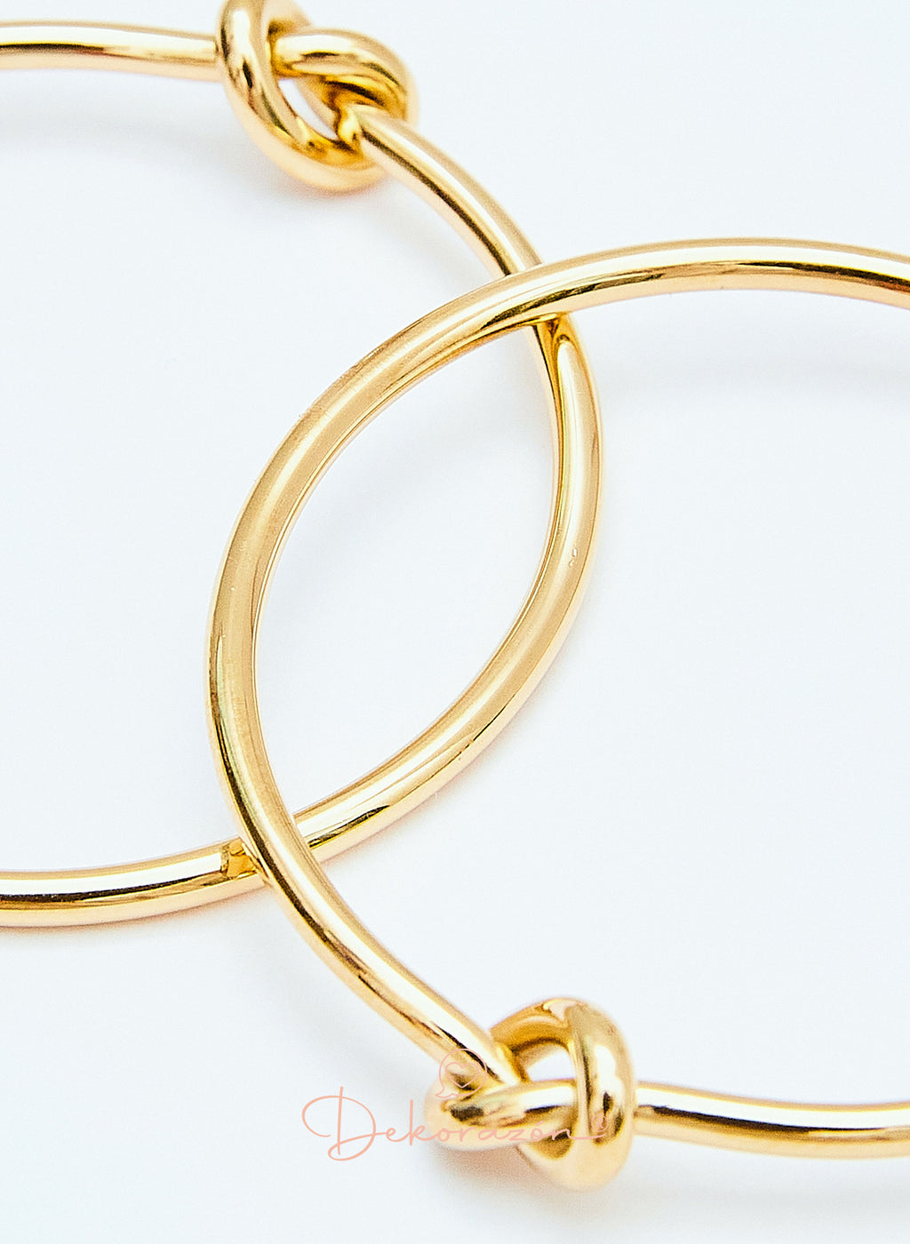 PENDIENTES ARO 30 MM NUDO DORADO